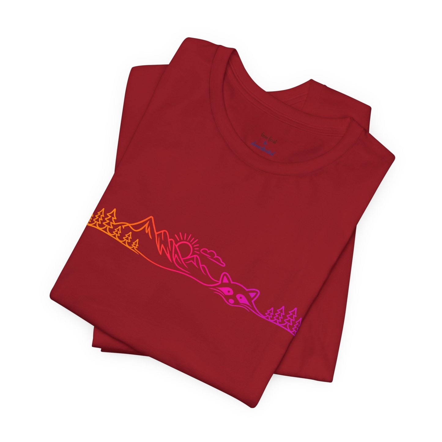Raccoon Tee — Minimal Line Raccoon Scenic Graphic T-Shirt
