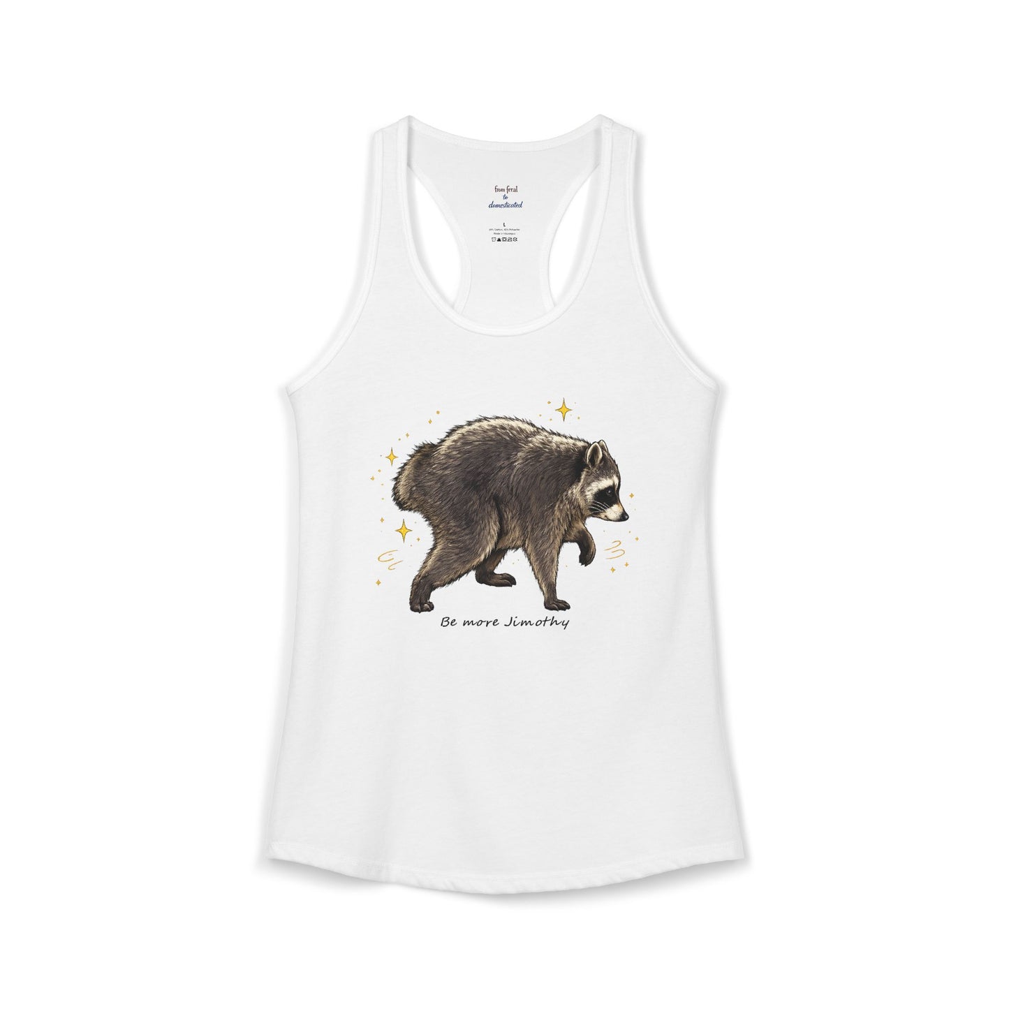 Jimothy The Raccoon Racerback Tank