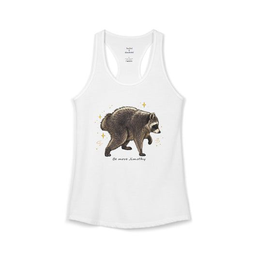 Jimothy The Raccoon Racerback Tank