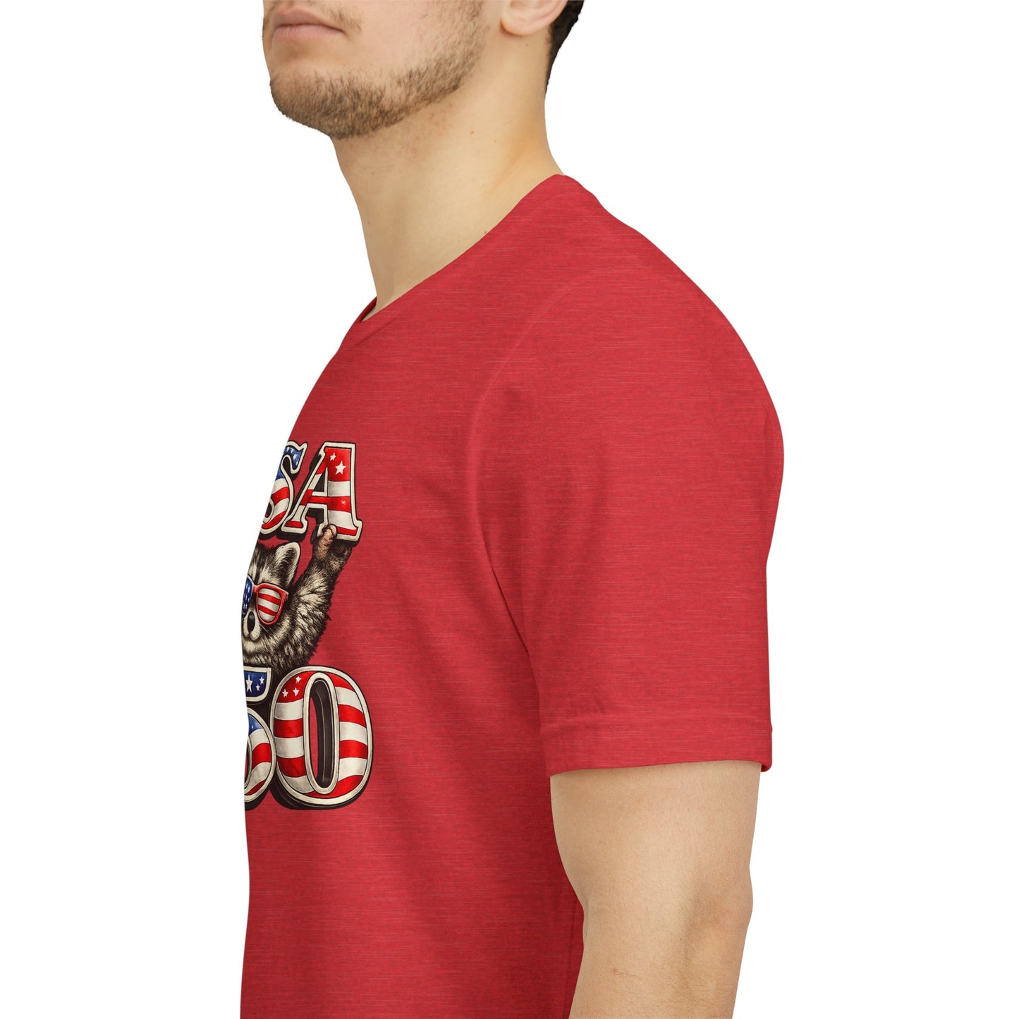 Patriot Raccoon 250th Anniversary T-Shirt — 4th of July Fireworks Flag Tee