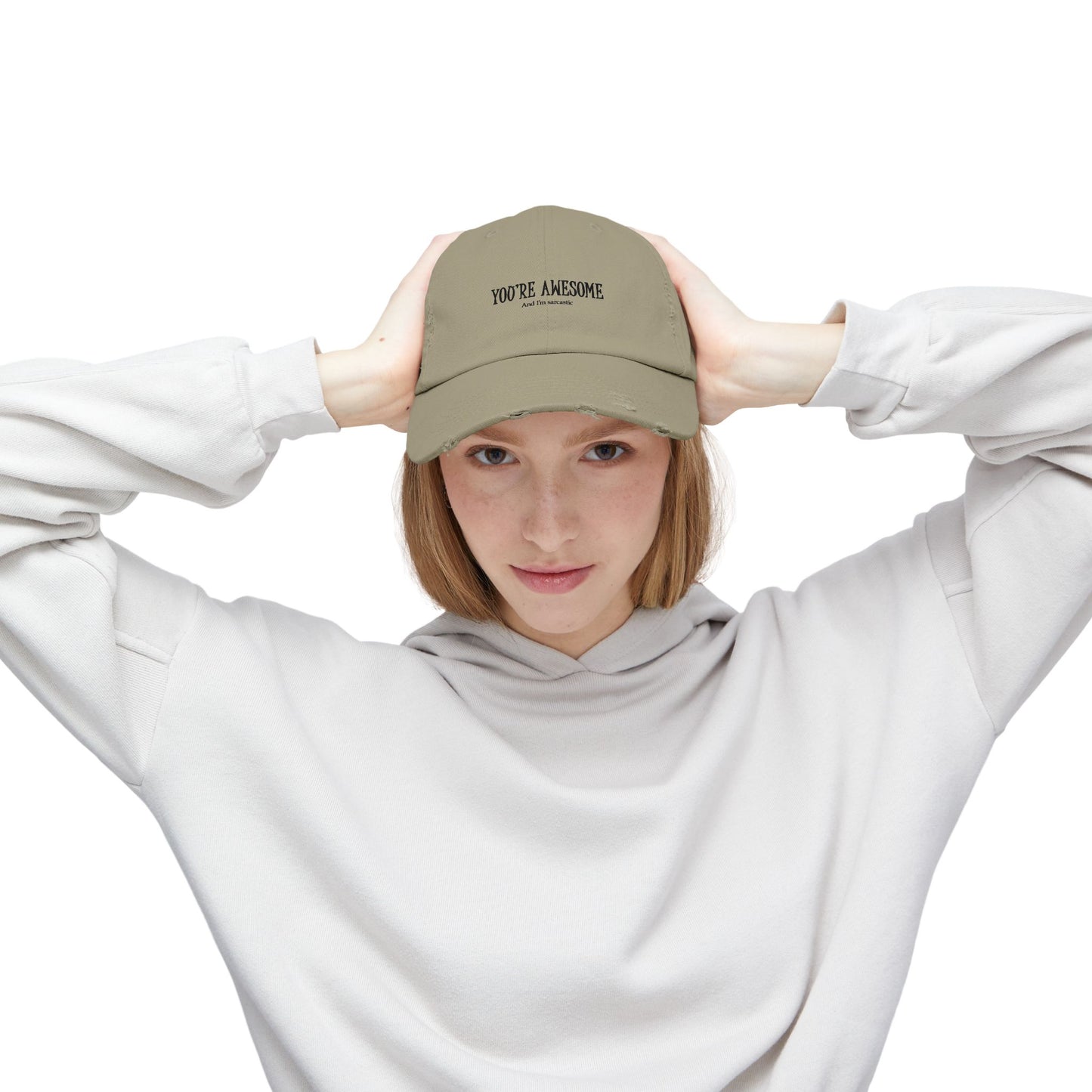 "You're Awesome" Distressed Cap —  Funny Truth Hat