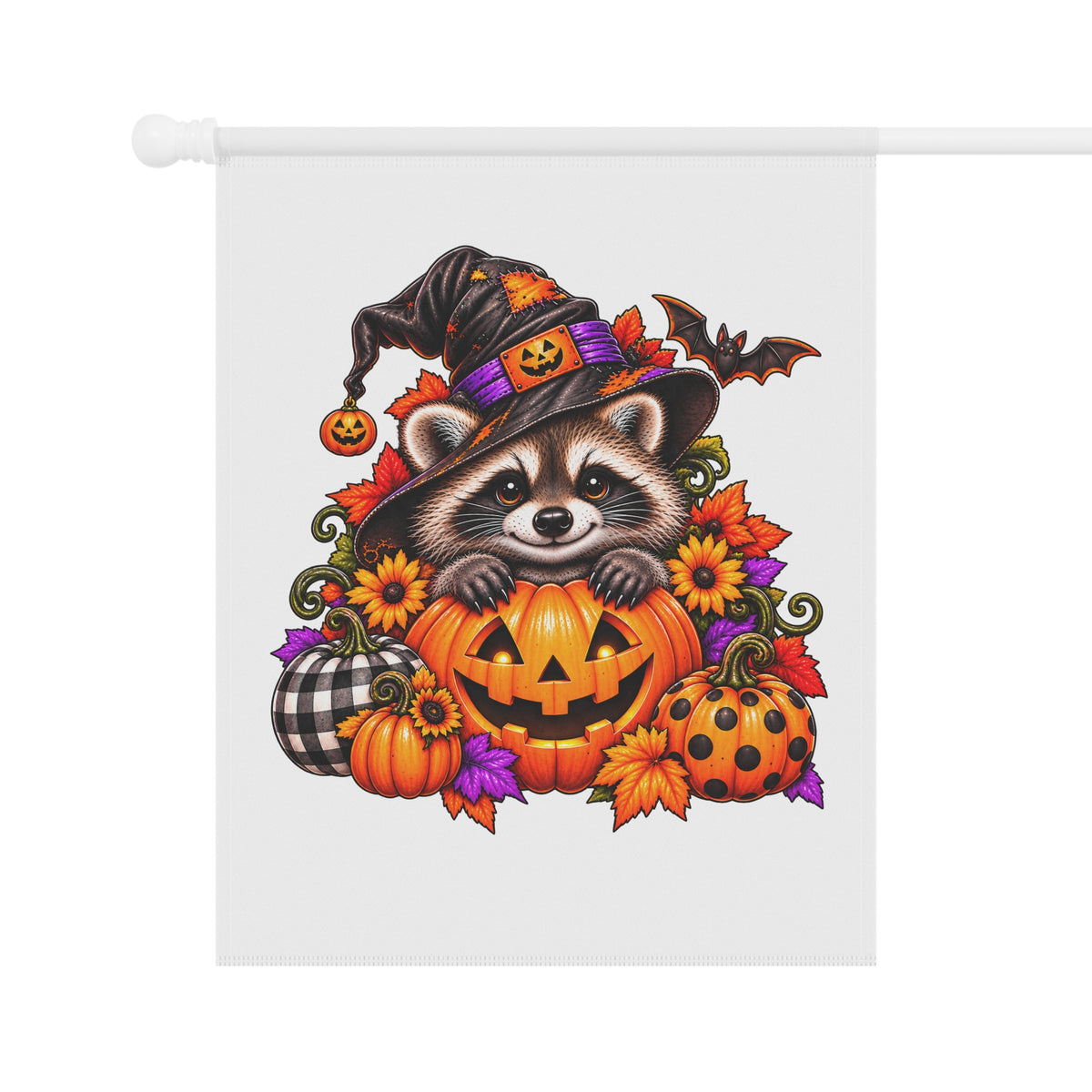 Halloween Raccoon Garden Flag