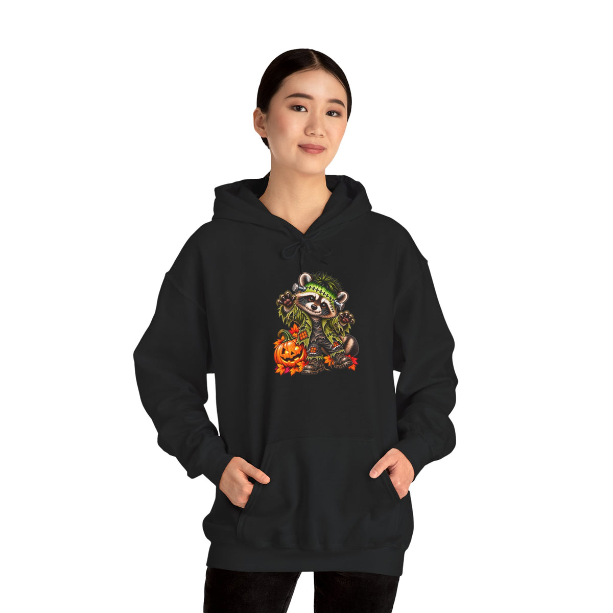 Frankenstein Raccoon Halloween Hooded Sweatshirt