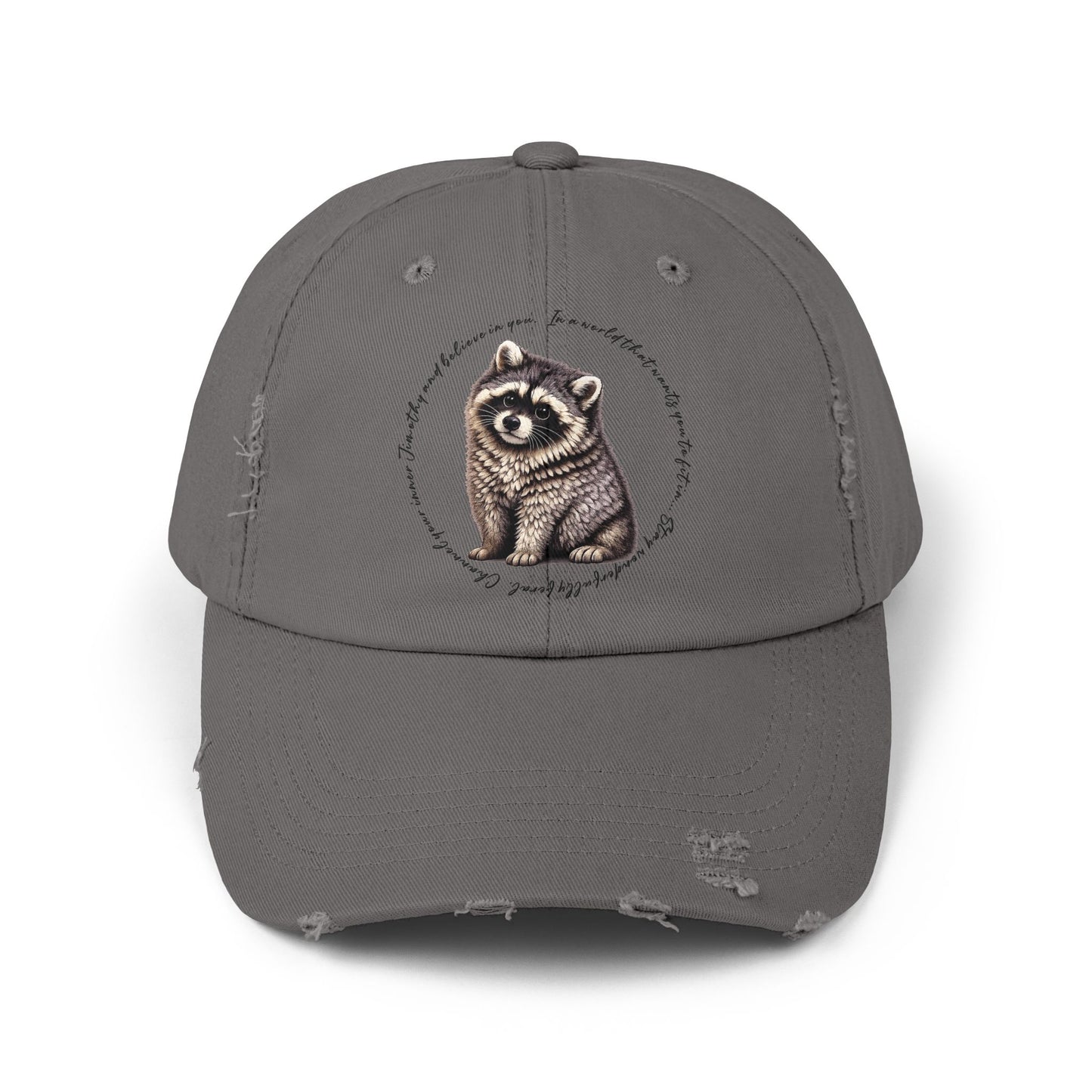 Jimothy The Raccoon Distressed Cap —  Inspirational, Viral Sensation