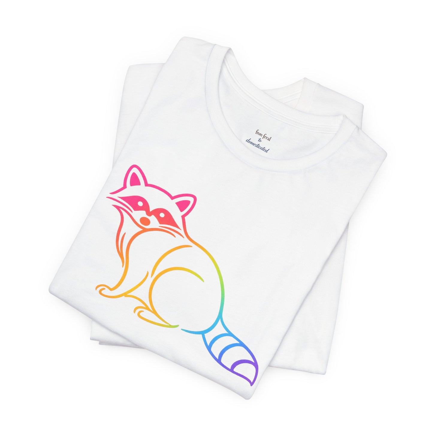 Raccoon Tee — Minimal Line Raccoon Scenic Graphic T-Shirt