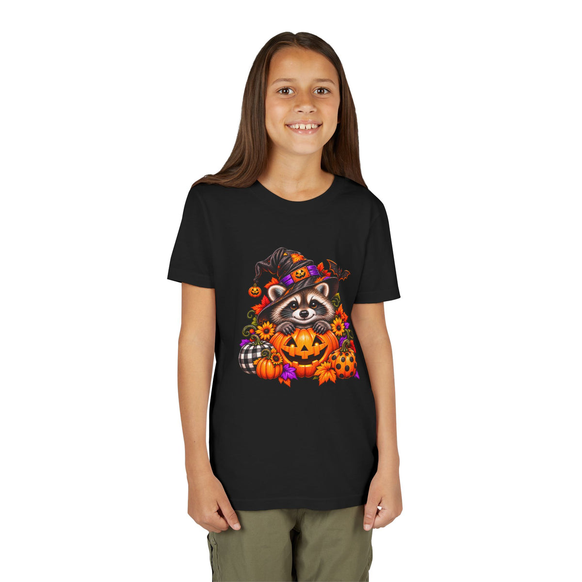Halloween Youth Tee — Raccoon Kids Tshirt