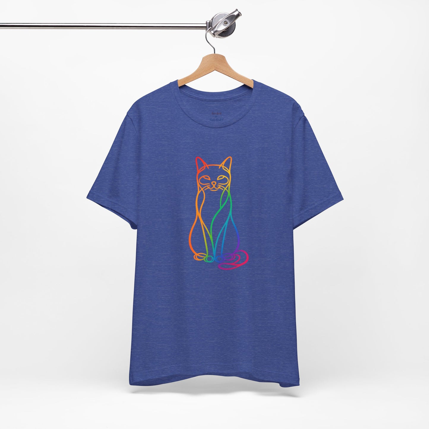 Colorful Line-Work Sitting Cat T-Shirt
