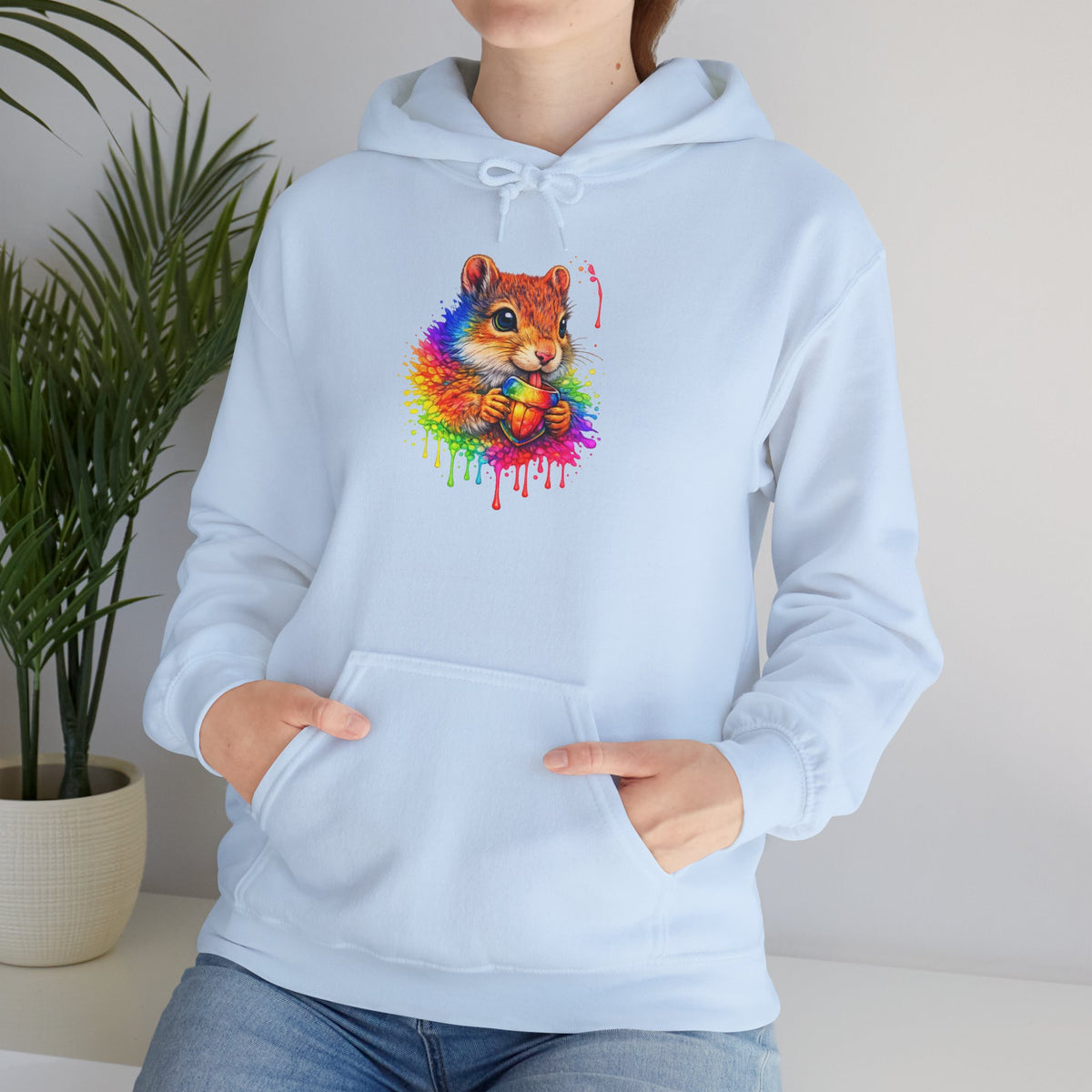 Watercolor Squirrel Hooded Sweatshirt