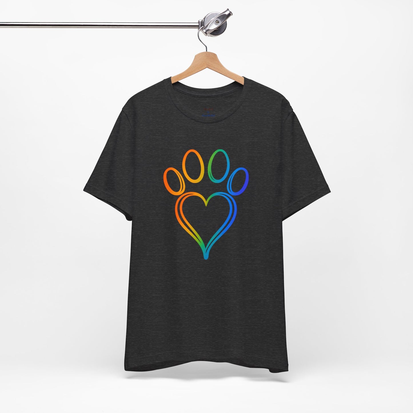 Heart/Paw Colorful Line-Work T-Shirt