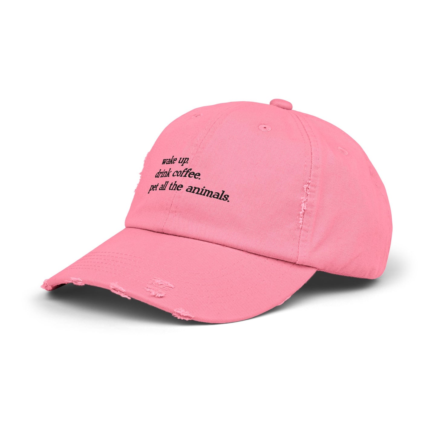 "Wake Up Routine" Distressed Cap —  Funny Truth Hat