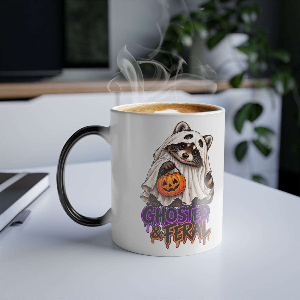 Ghosted Raccoon Color-Changing Mug  11 oz