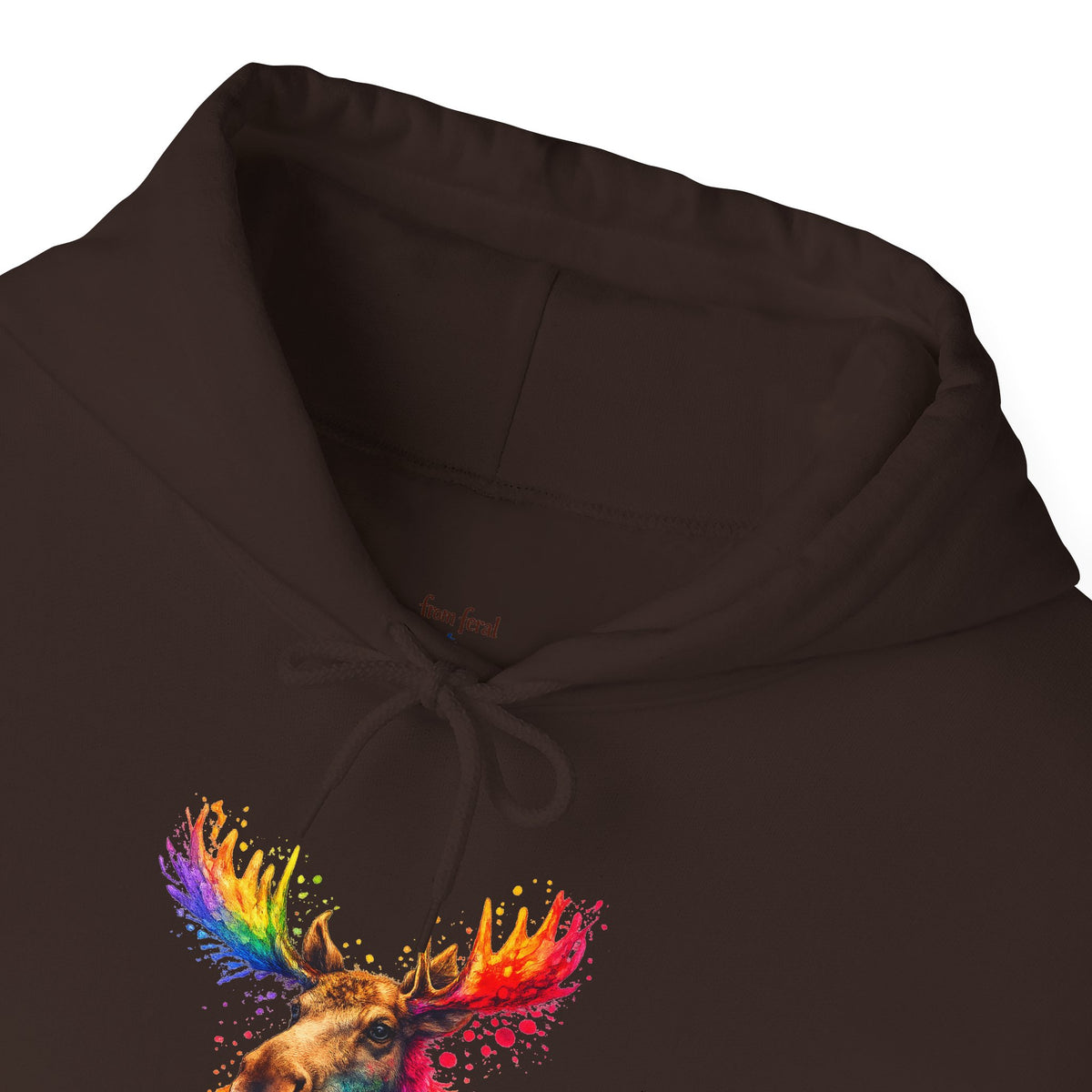 Watercolor Moose Hooded Sweatshirt
