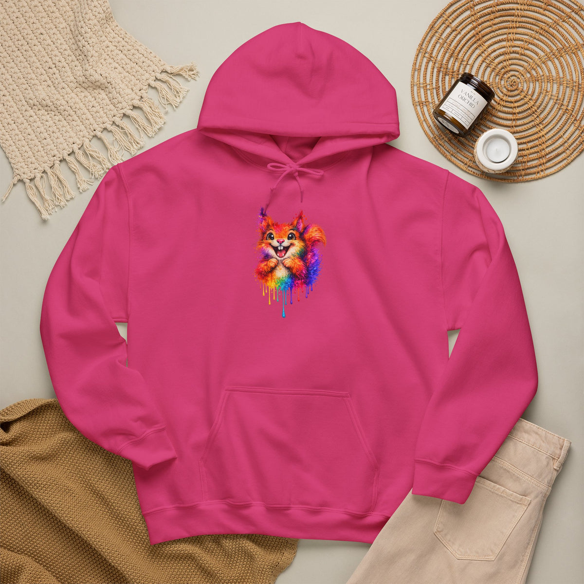 Watercolor Squirrel Hooded Sweatshirt