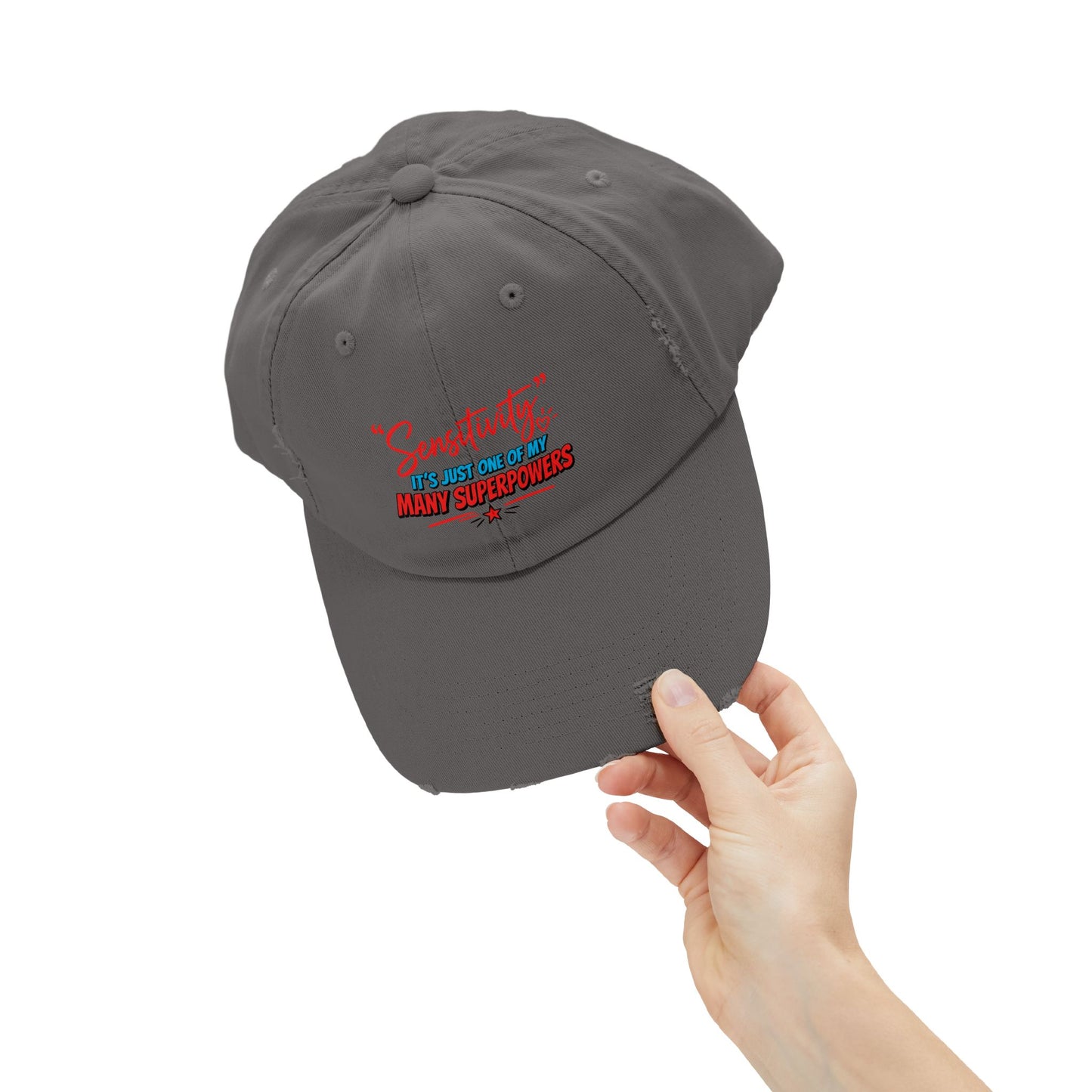 "Sensitivity" Distressed Cap —  Funny Truth Hat
