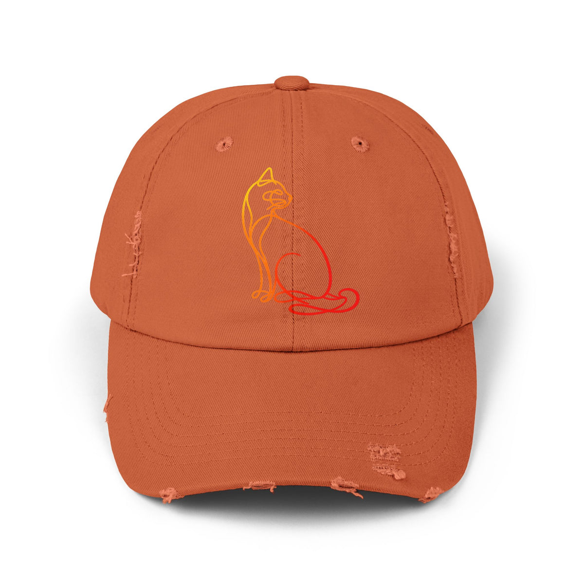 Sunrise Cat Distressed Cap