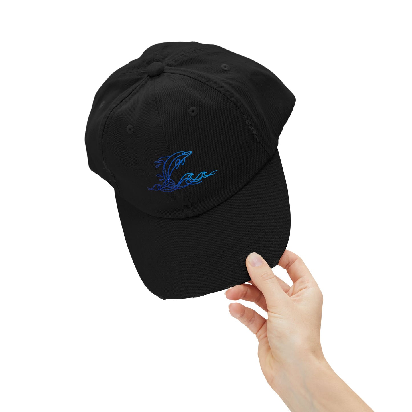 Splashing Dolphin | Distressed Cap