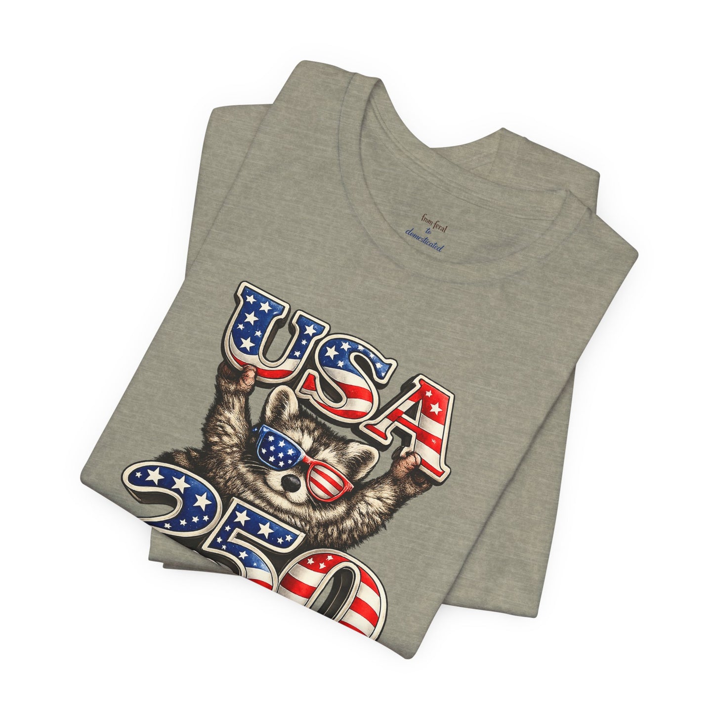 Patriot Raccoon 250th Anniversary T-Shirt — 4th of July Fireworks Flag Tee