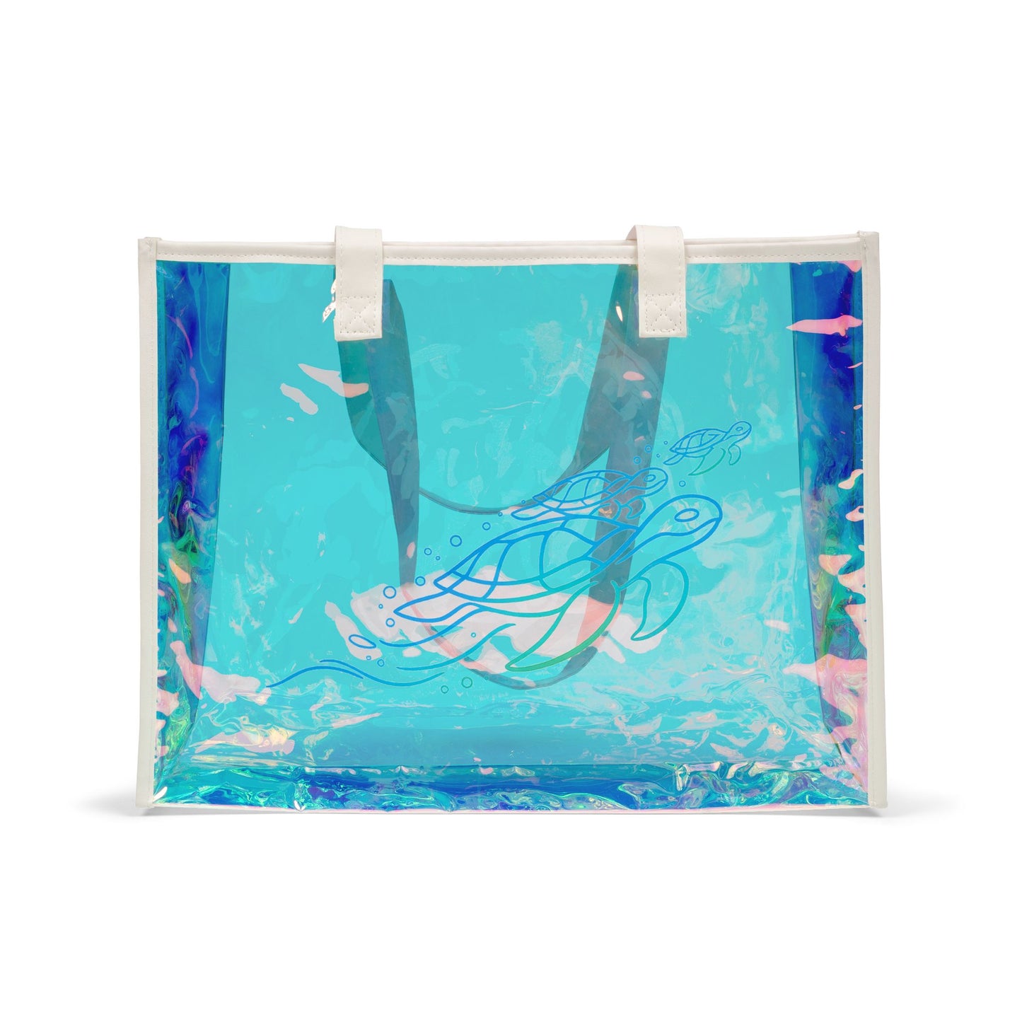 Holographic Sea Turtle Beach Tote