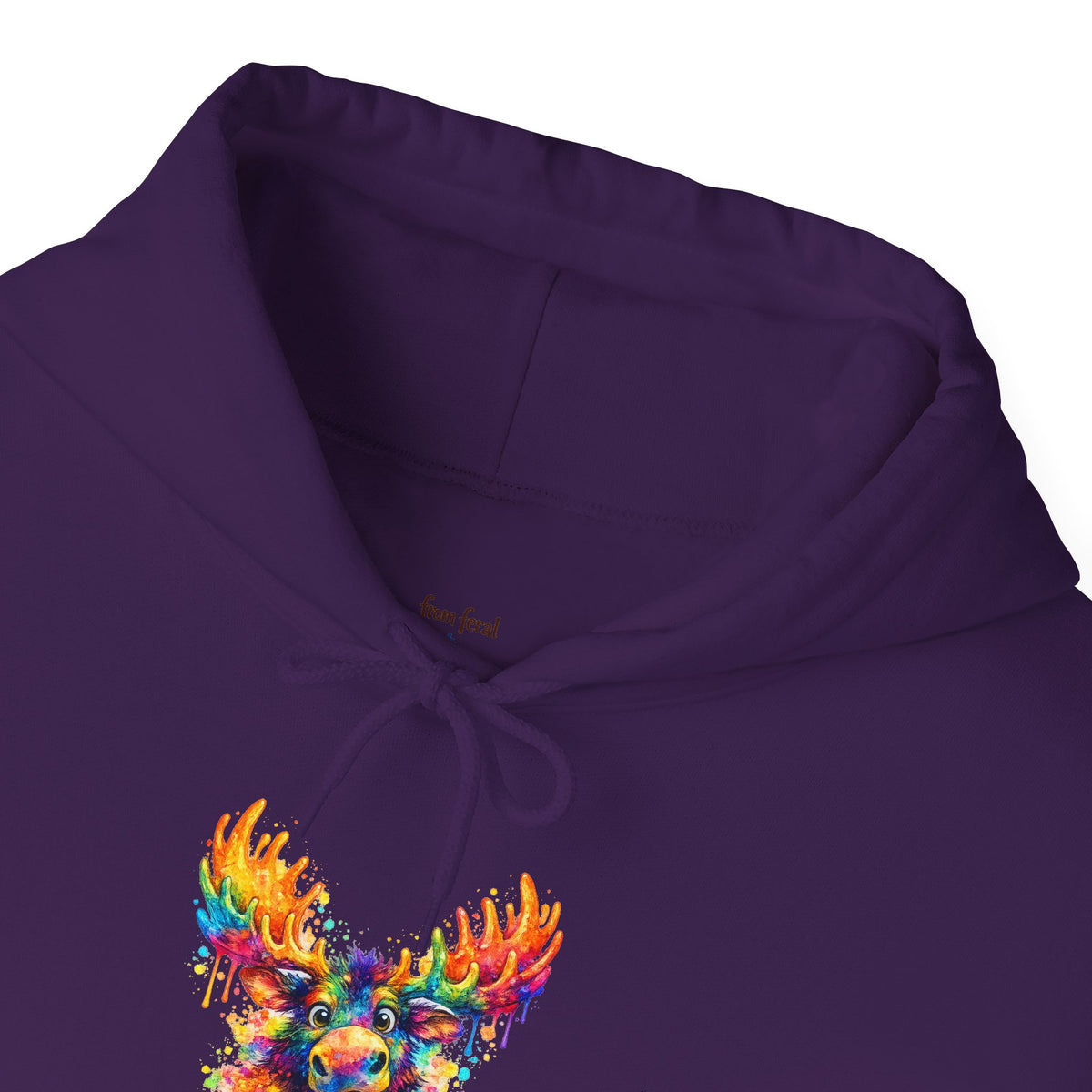 Watercolor Moose Hooded Sweatshirt