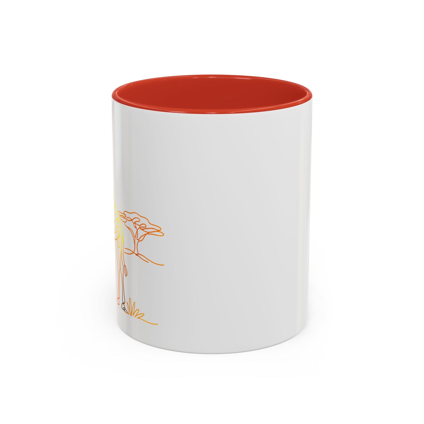 Safari Sunrise Coffee Mug — Minimal Line Giraffe Design (11/15oz)