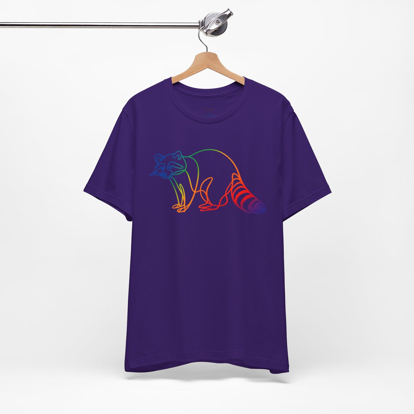 Raccoon Tee — Minimal Line Raccoon Scenic Graphic T-Shirt