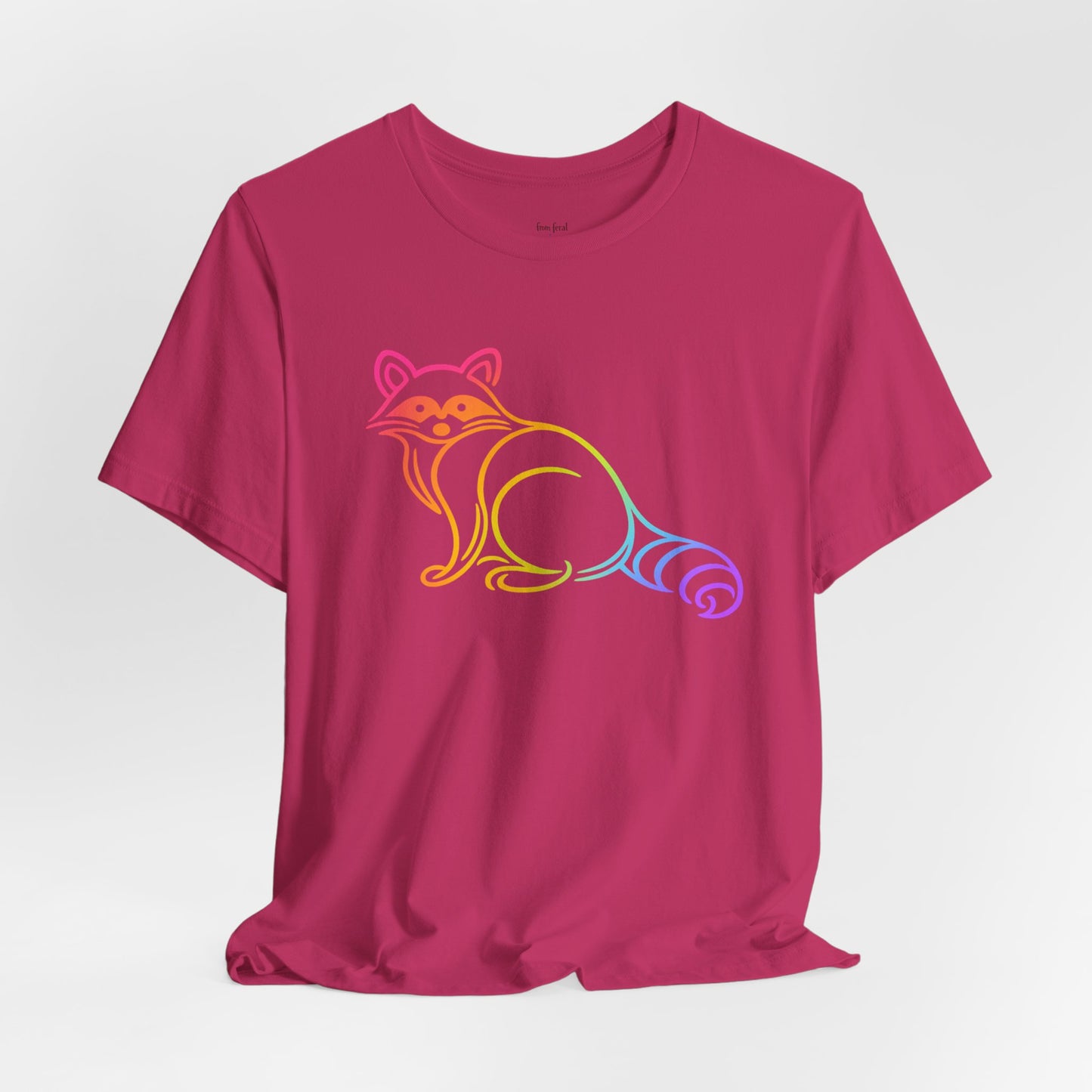Rascal Raccoon Tee — Minimal Line Raccoon Scenic Graphic T-Shirt