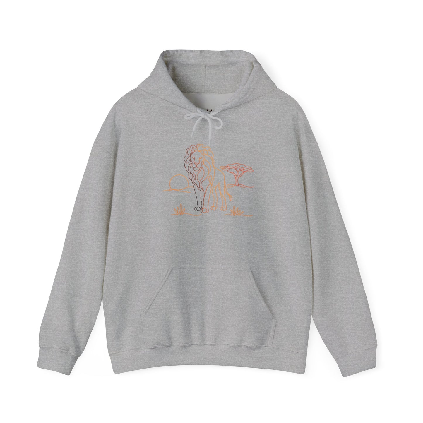 Lion Line Art Hoodie — Minimal Safari Sweatshirt
