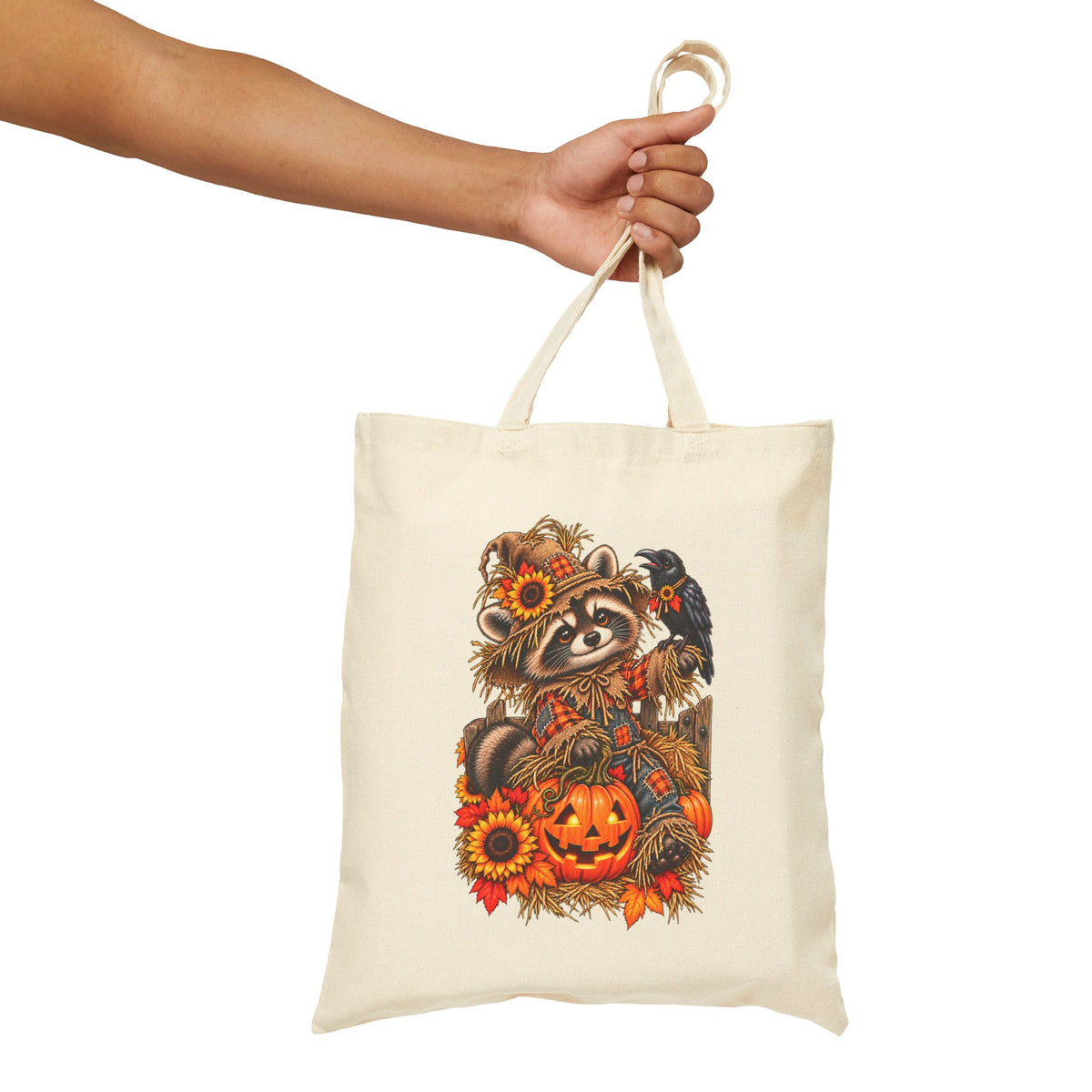 Scarecrow Raccoon Tote Bag