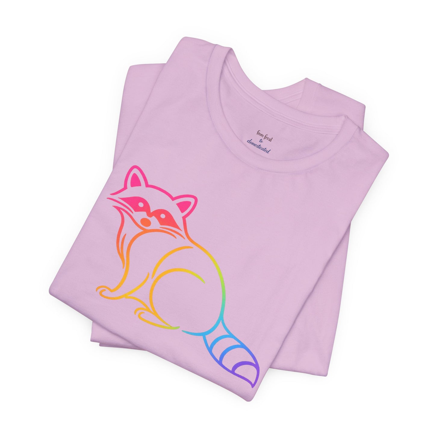 Raccoon Tee — Minimal Line Raccoon Scenic Graphic T-Shirt
