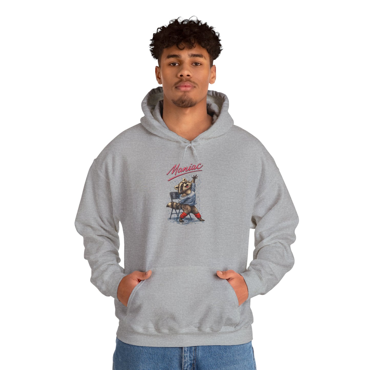 Dancing Raccoon "Maniac" Hooded Sweatshirt
