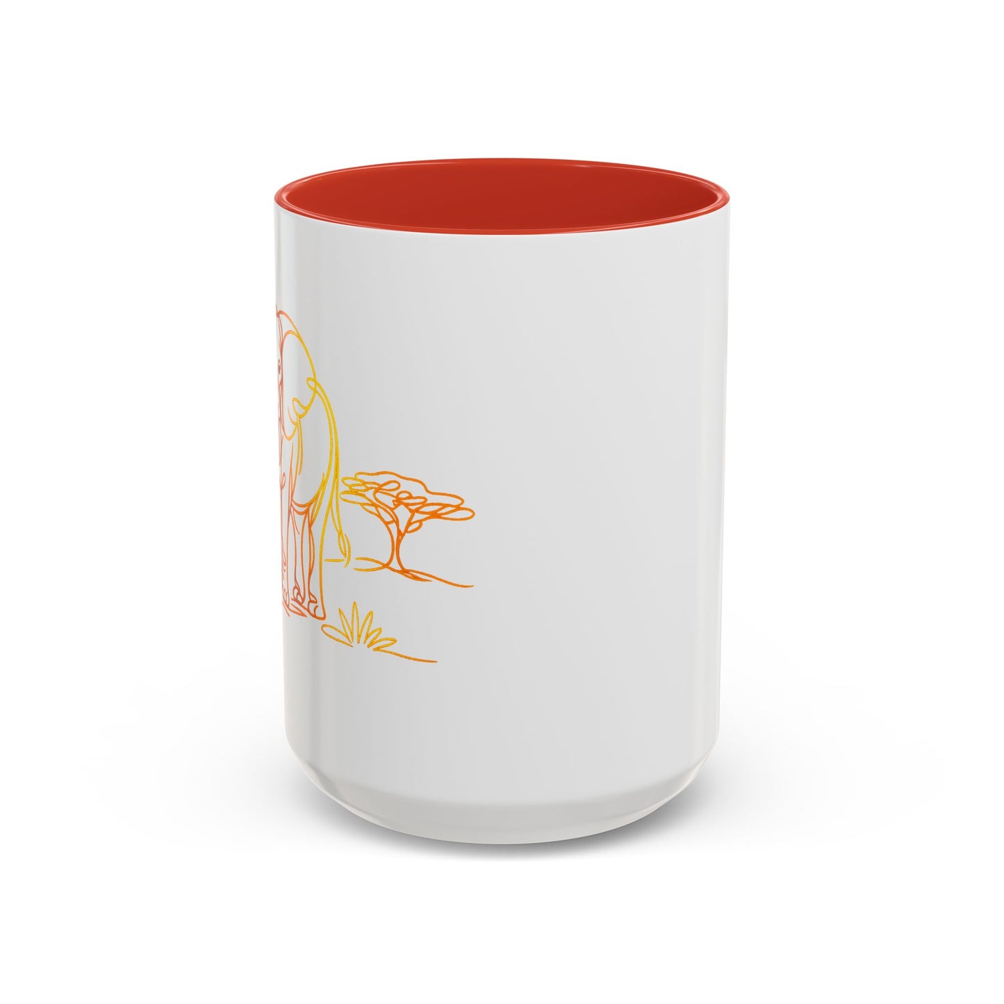 Safari Sunrise Coffee Mug — Minimal Line Elephant Design (11/15oz)