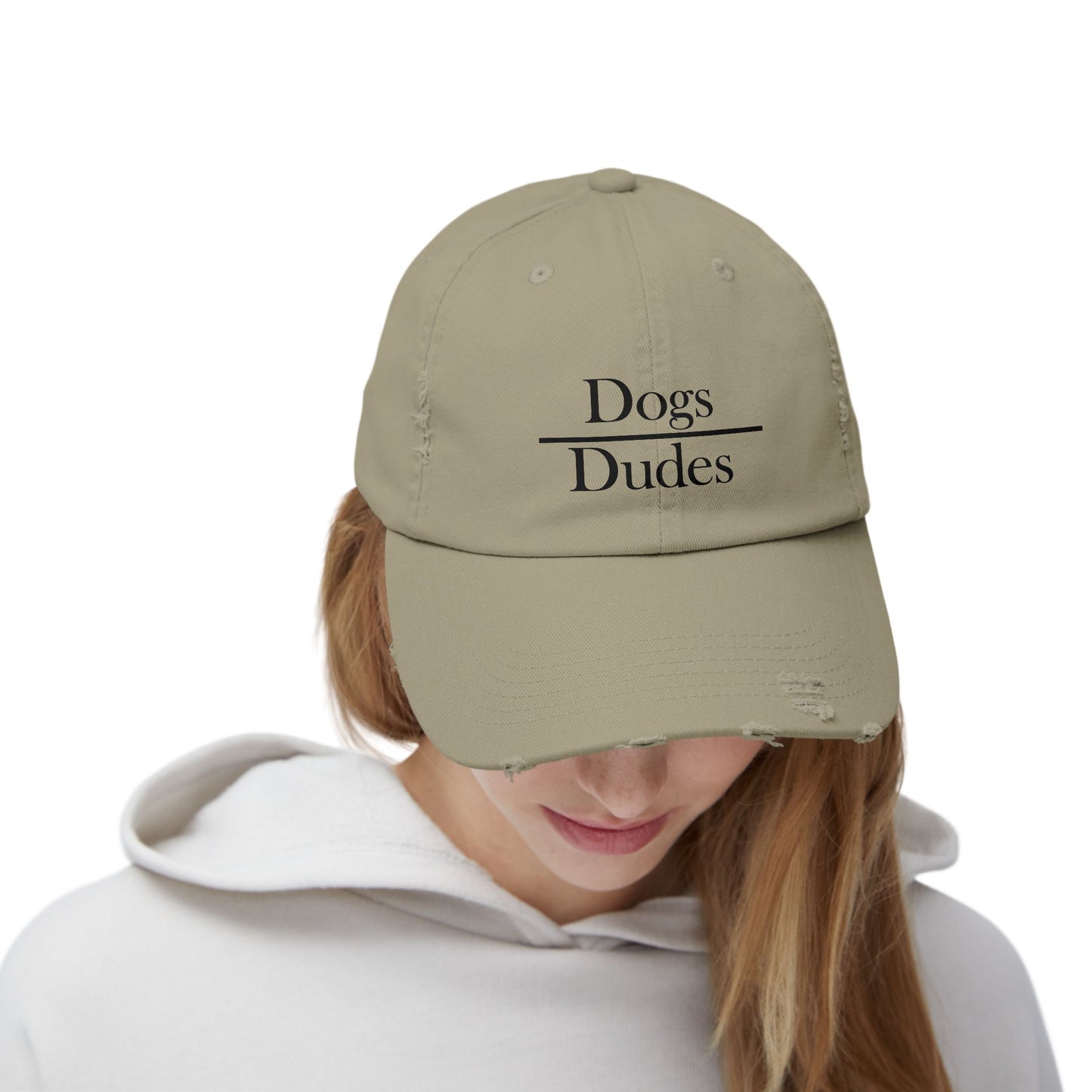 "Dogs Over Dudes" Distressed Cap —  Funny Truth Hat