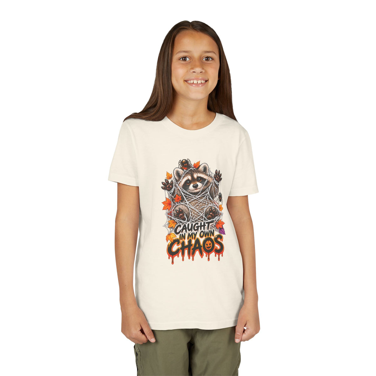 Caught Raccoon Youth Tee — Raccoon Kids Tshirt