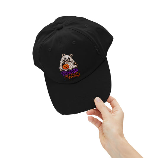 Ghosted Raccoon Distressed Baseball Hat