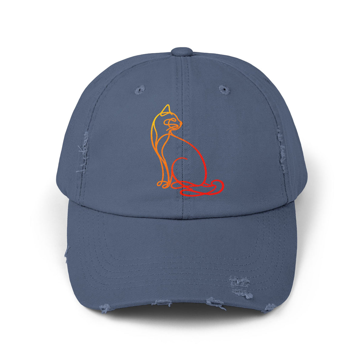 Sunrise Cat Distressed Cap
