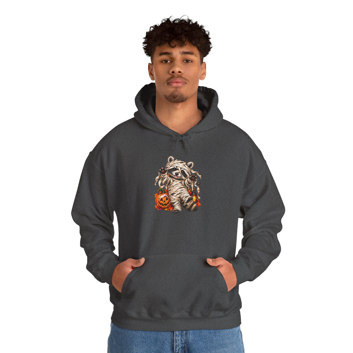 Mummy Raccoon Halloween Hooded Sweatshirt