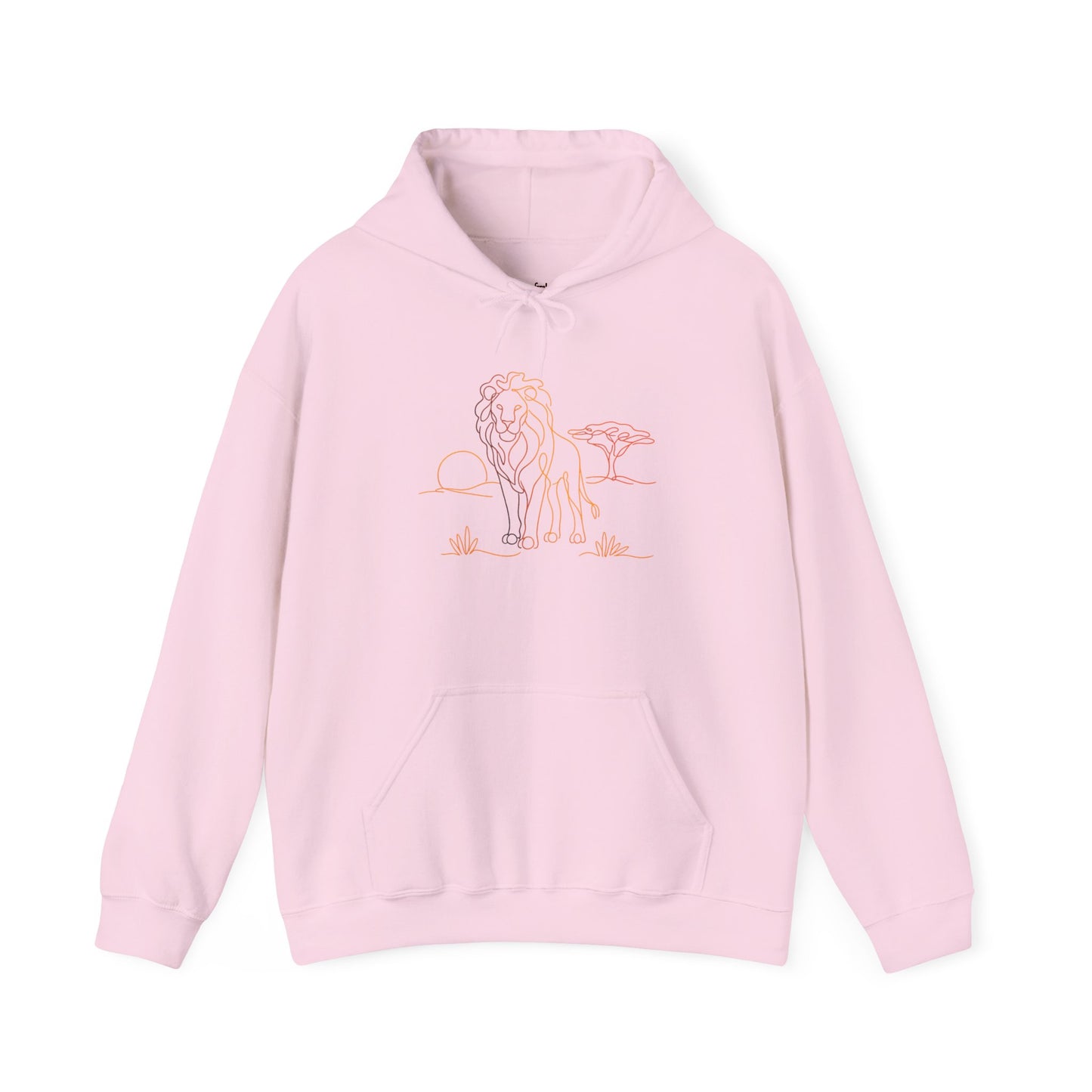 Lion Line Art Hoodie — Minimal Safari Sweatshirt