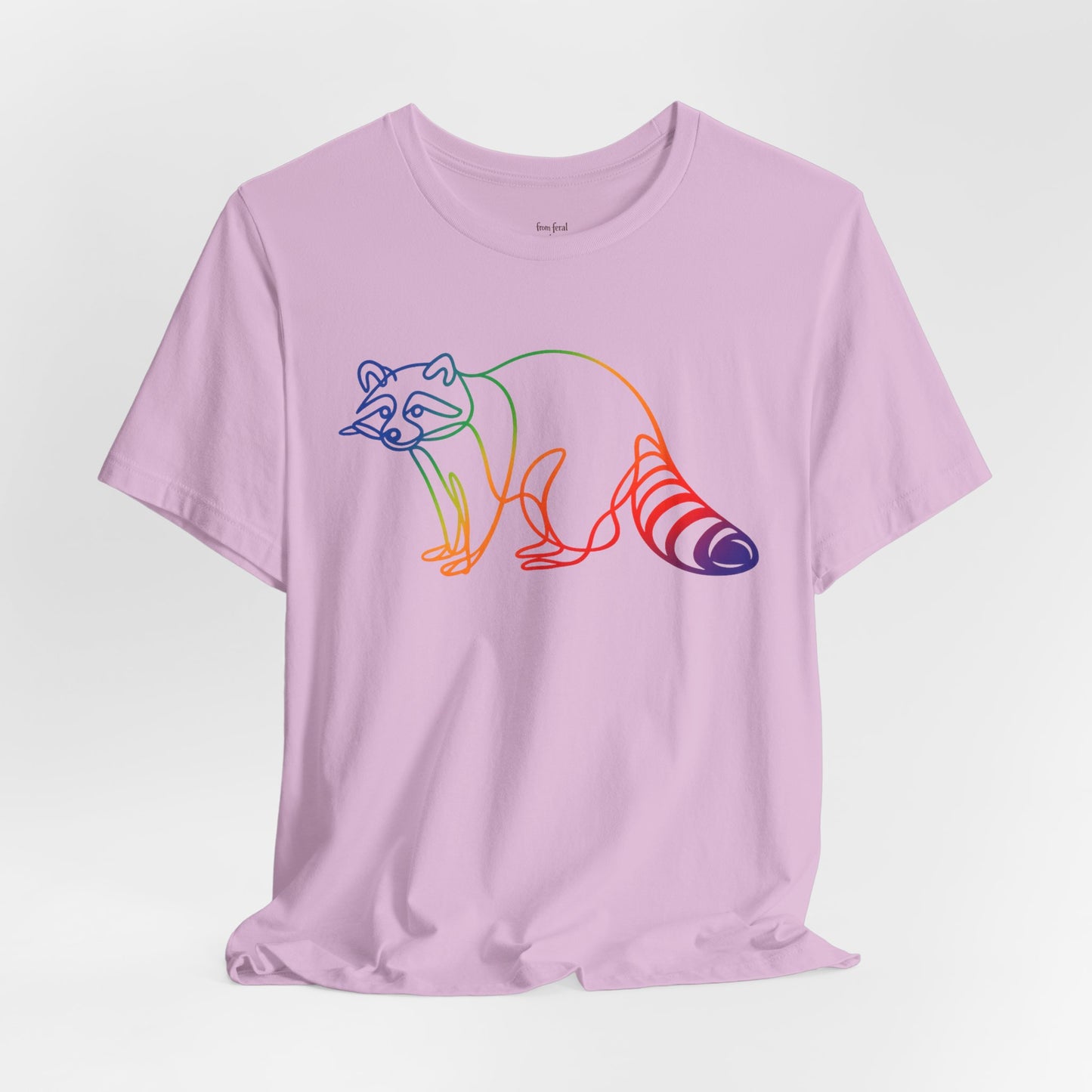 Raccoon Tee — Minimal Line Raccoon Scenic Graphic T-Shirt