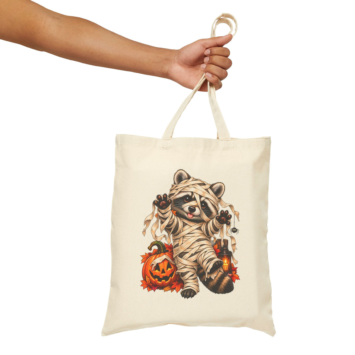 Halloween Mummy Raccoon Tote Bag