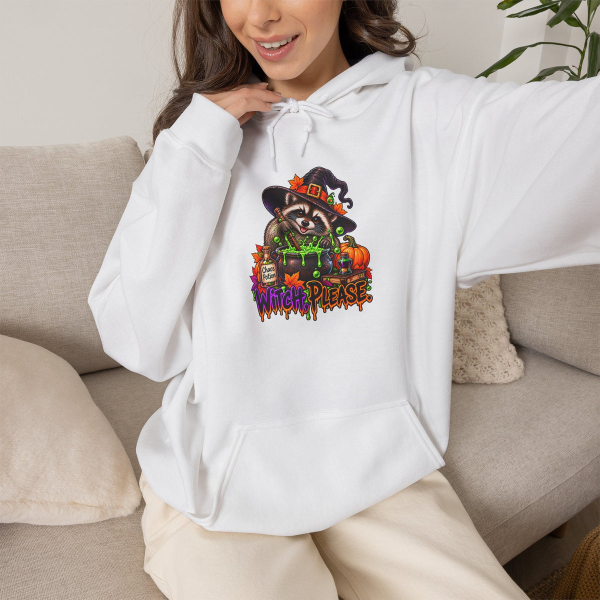 Witch, Please. Raccoon Hooded Sweatshirt