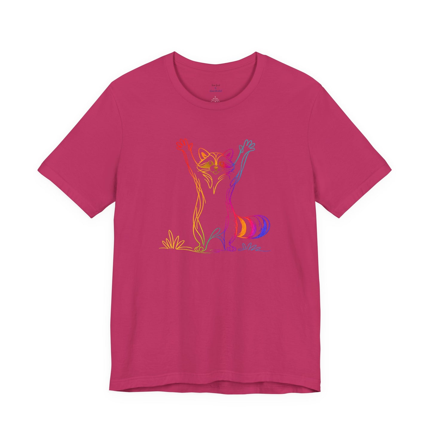 Raccoon Tee — Minimal Line Raccoon Scenic Graphic T-Shirt