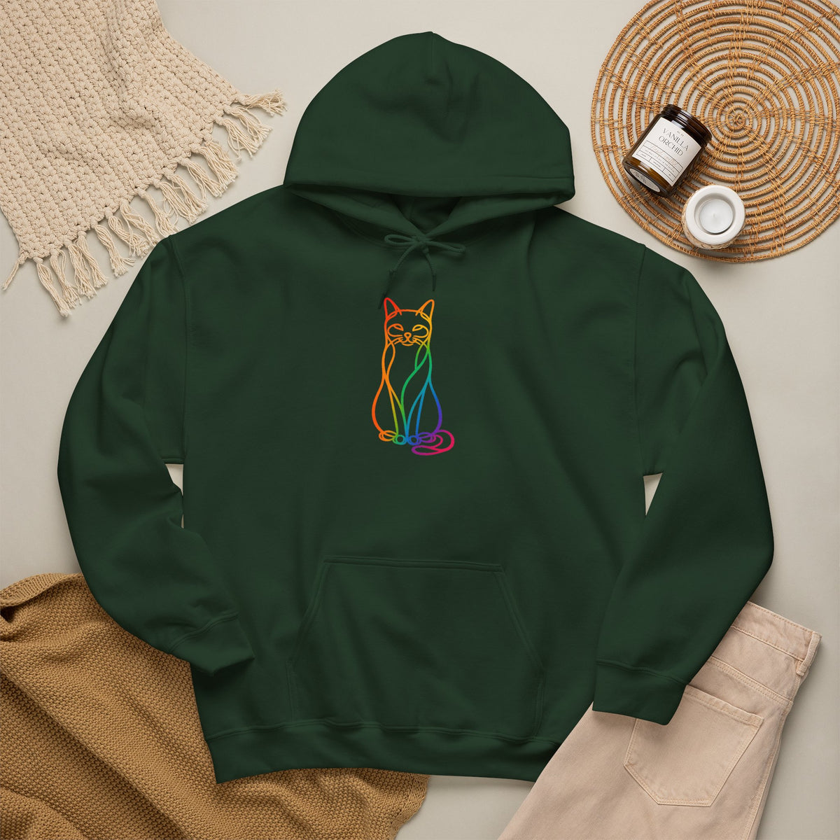 Rainbow Cat Hooded Sweatshirt