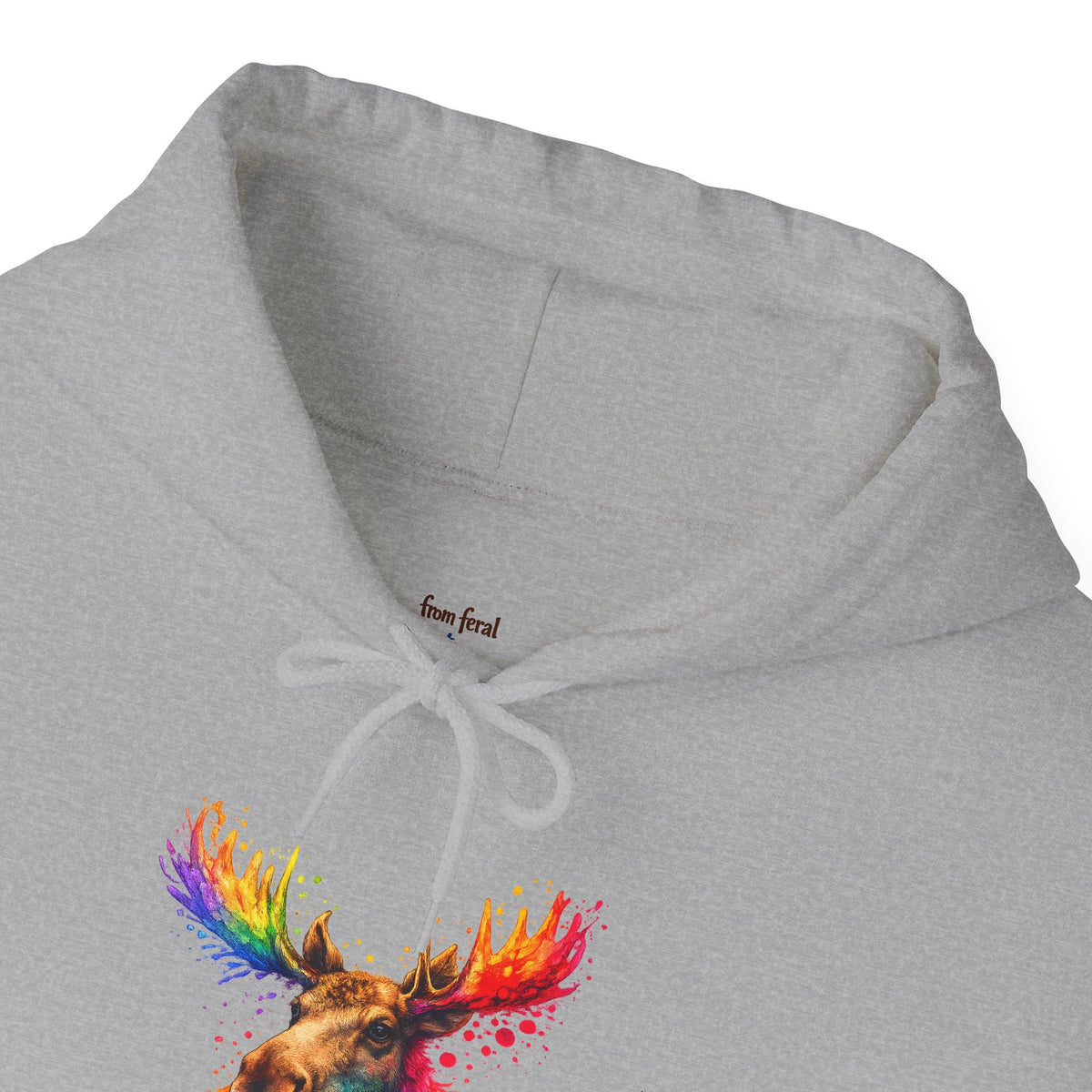 Watercolor Moose Hooded Sweatshirt