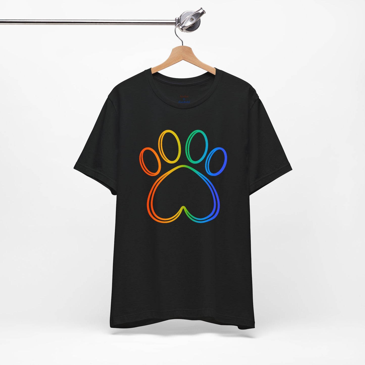 Heart/Paw Colorful Line-Work T-Shirt