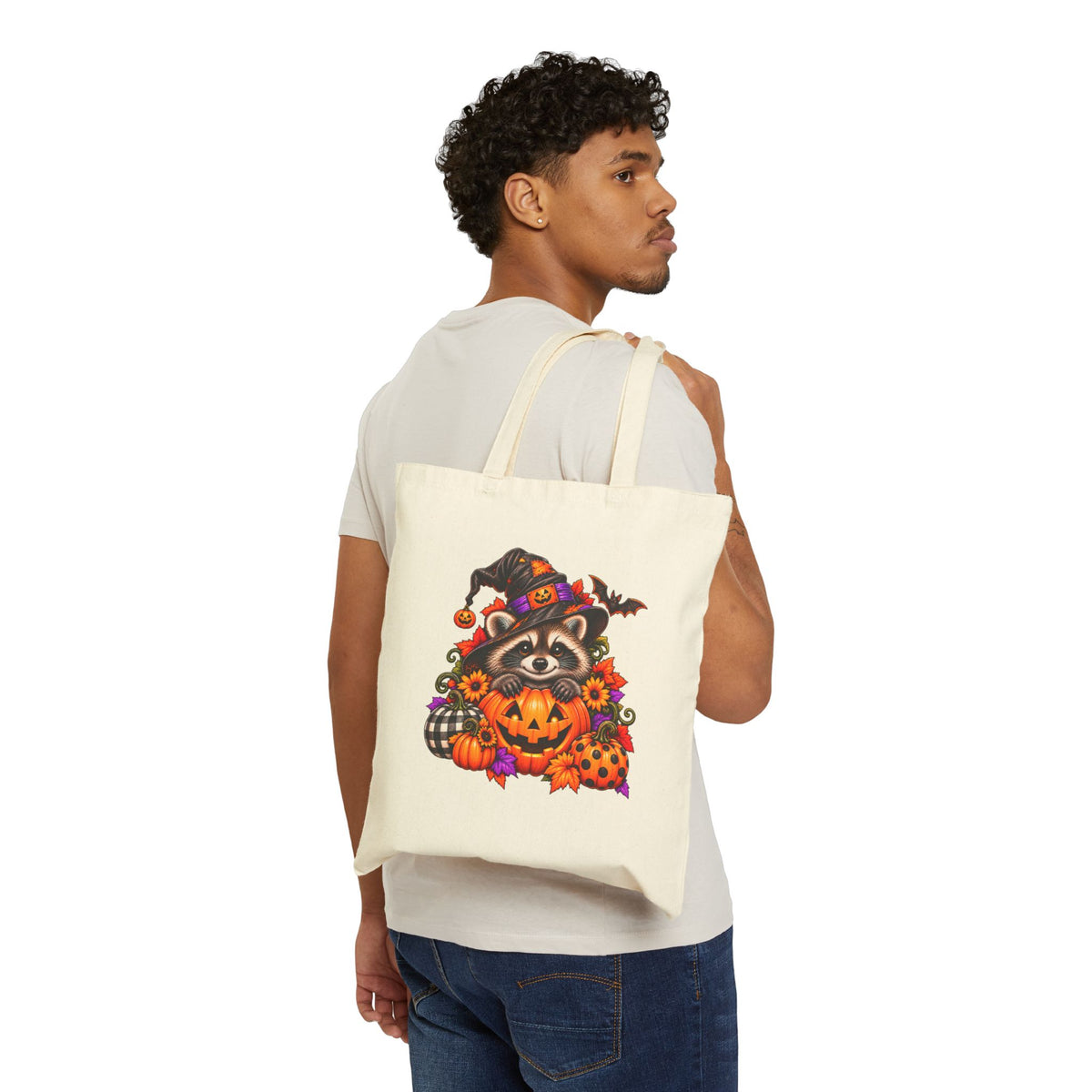 Halloween Raccoon Tote Bag