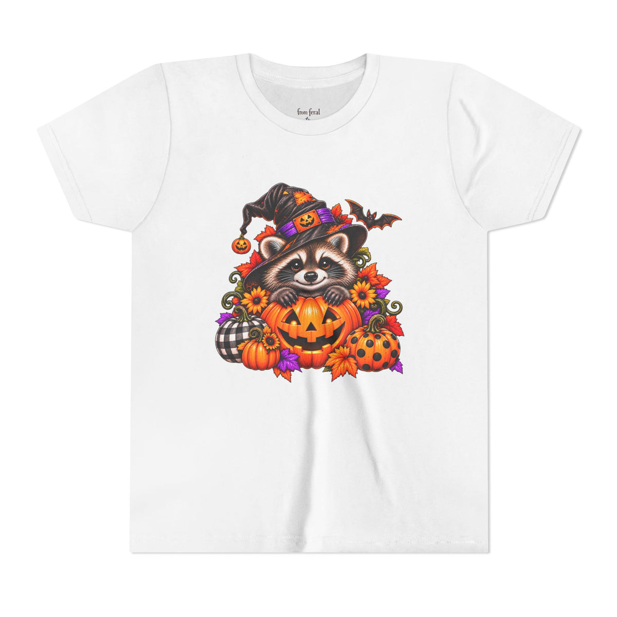 Halloween Youth Tee — Raccoon Kids Tshirt