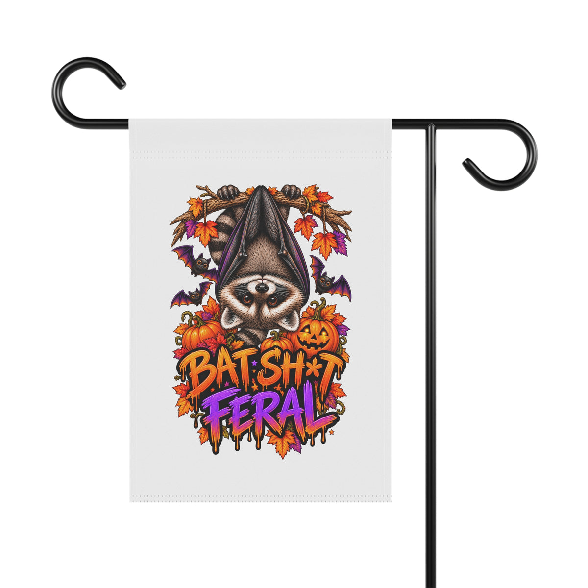 Batty Raccoon Garden Flag