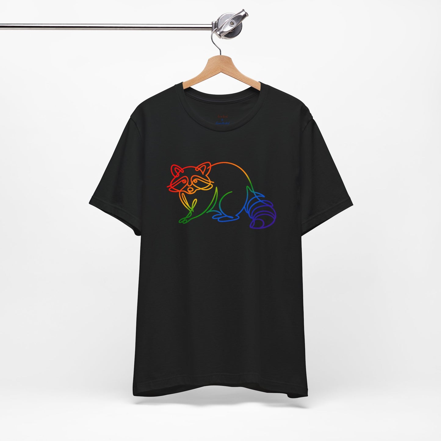 Raccoon Tee — Minimal Line Raccoon Scenic Graphic T-Shirt
