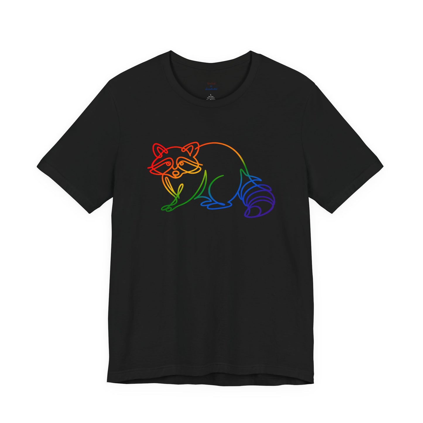 Raccoon Tee — Minimal Line Raccoon Scenic Graphic T-Shirt