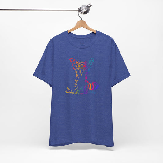 Raccoon Tee — Minimal Line Raccoon Scenic Graphic T-Shirt